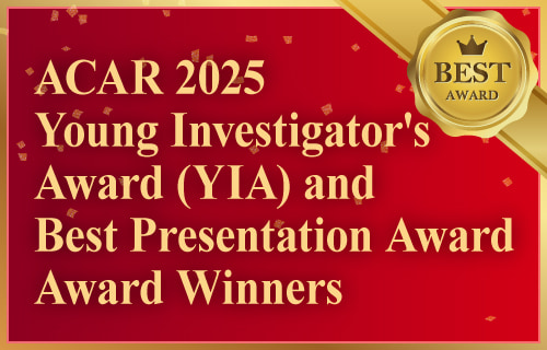 ACAR 2025 Young Investigator's Award (YIA) and Best Presentation Award